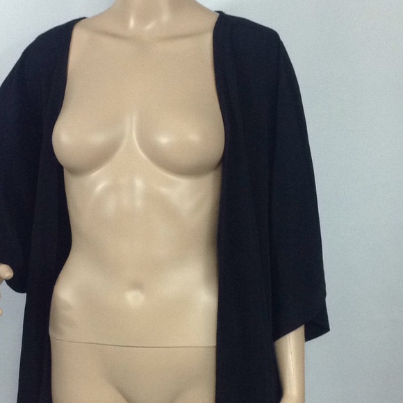 Black Open Front Sweater Shrug - Picture 2 of 6